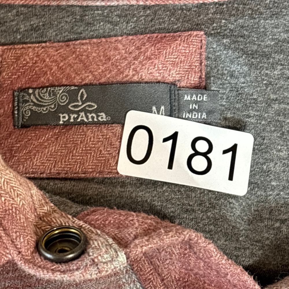 prAna Charley Top Plaid Flannel Shirt Shacket Women’s Medium Pink Gray - Picture 10 of 10